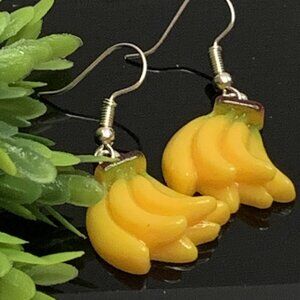 Banana Earring, Fruit Earring, Funny Food Earring, Banana Jewelry, Gift Idea